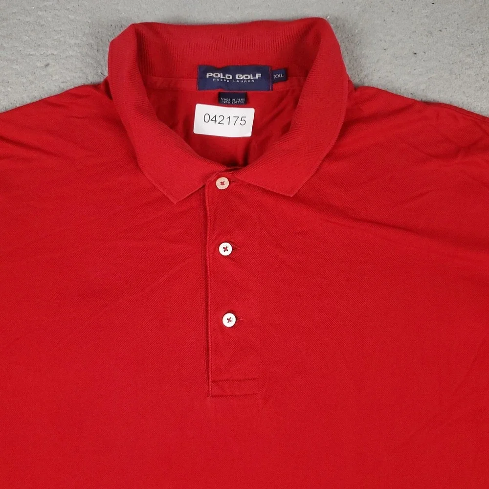 Ralph Lauren Polo Golf Mens 2XL Red Short Sleeve Cotton Pique Polo Shirt